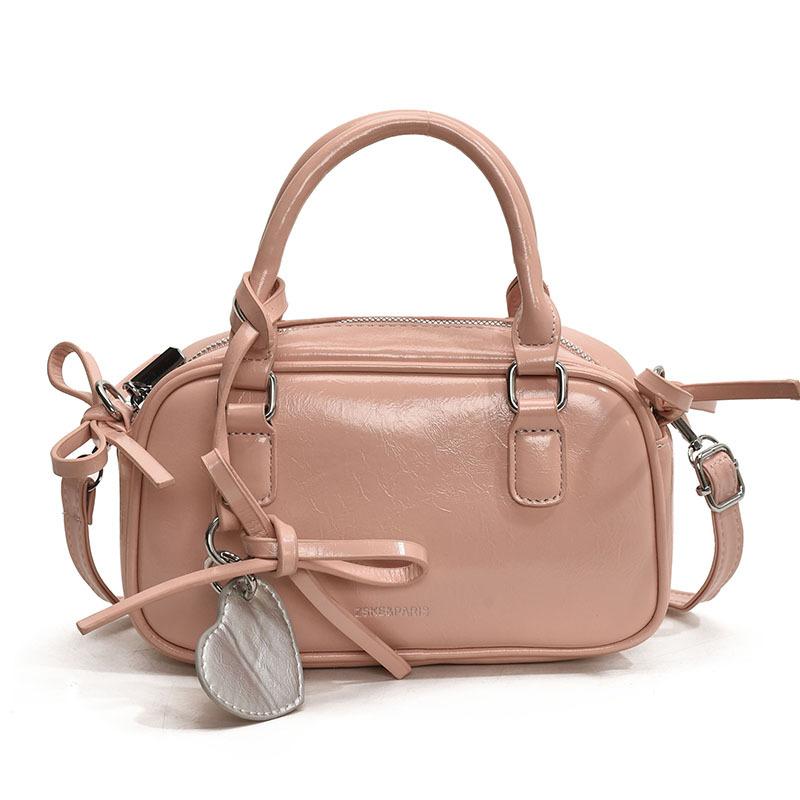 

Fashion new niche design ballet style bow portable pillow bag foreign style versatile commuter messenger bag women розовый