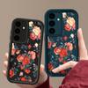 Vintage Rose Flower Print Shockproof Case Pro Samsung S24 FE S23 Ultra S22 A16 A55 A15 A35 A54 A25 A34 A14 Soft Matte TPU Ochrana objektivu Kryt telefonu