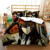 3D-Druck Anime Steins Gate Bettwäsche-Set Doppelbett Twin King Weiche Bettbezug Warme Decke Kissenbezug Junge Männer Junge Frauen Erwachsene Schlafzimmer