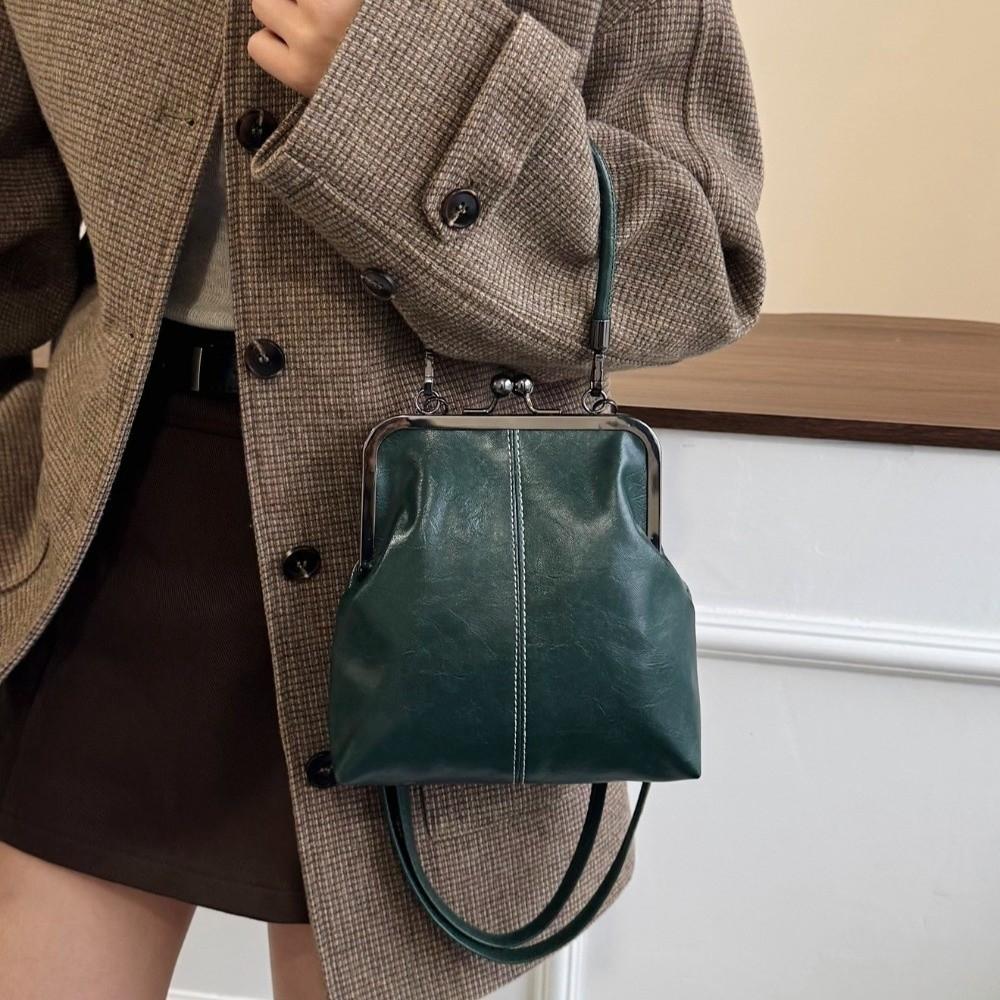 New Retro Style Women's Handbag PU Leather Elegant Shoulder Bag Large Capacity Waterproof Crossbody Bag Daily Use