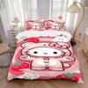 Hello Kitty Strawberry Theme Print 3Pcs Bedding Setduvet Cover With 2 Bedropillowcase Home Birthday Gift