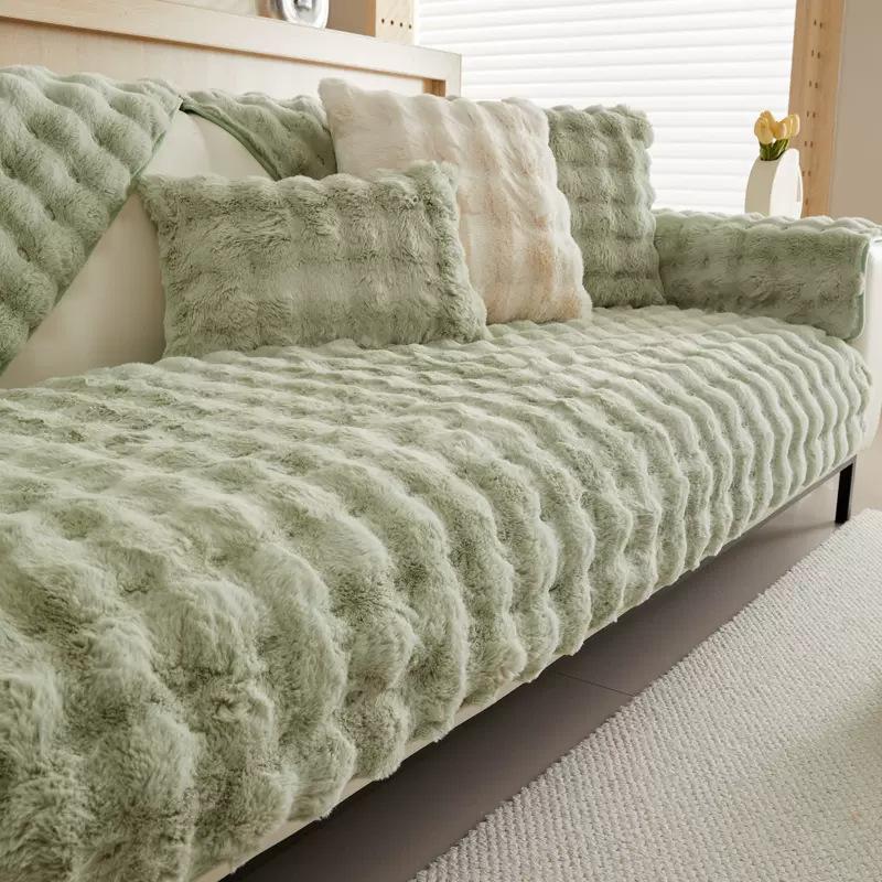 Pogrubiona pluszowa poduszka na sofę zimowa antypoślizgowa lekko luksusowa poduszka ciepła na stopy gruba polarowa podszewka pokrowiec na sofę tkanina ręcznik