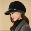 Female Winter Rabbit Fur Warm Fleece Mother Hat Middle-aged and Elderly Elegant Color Matching Knitted Wool Hat