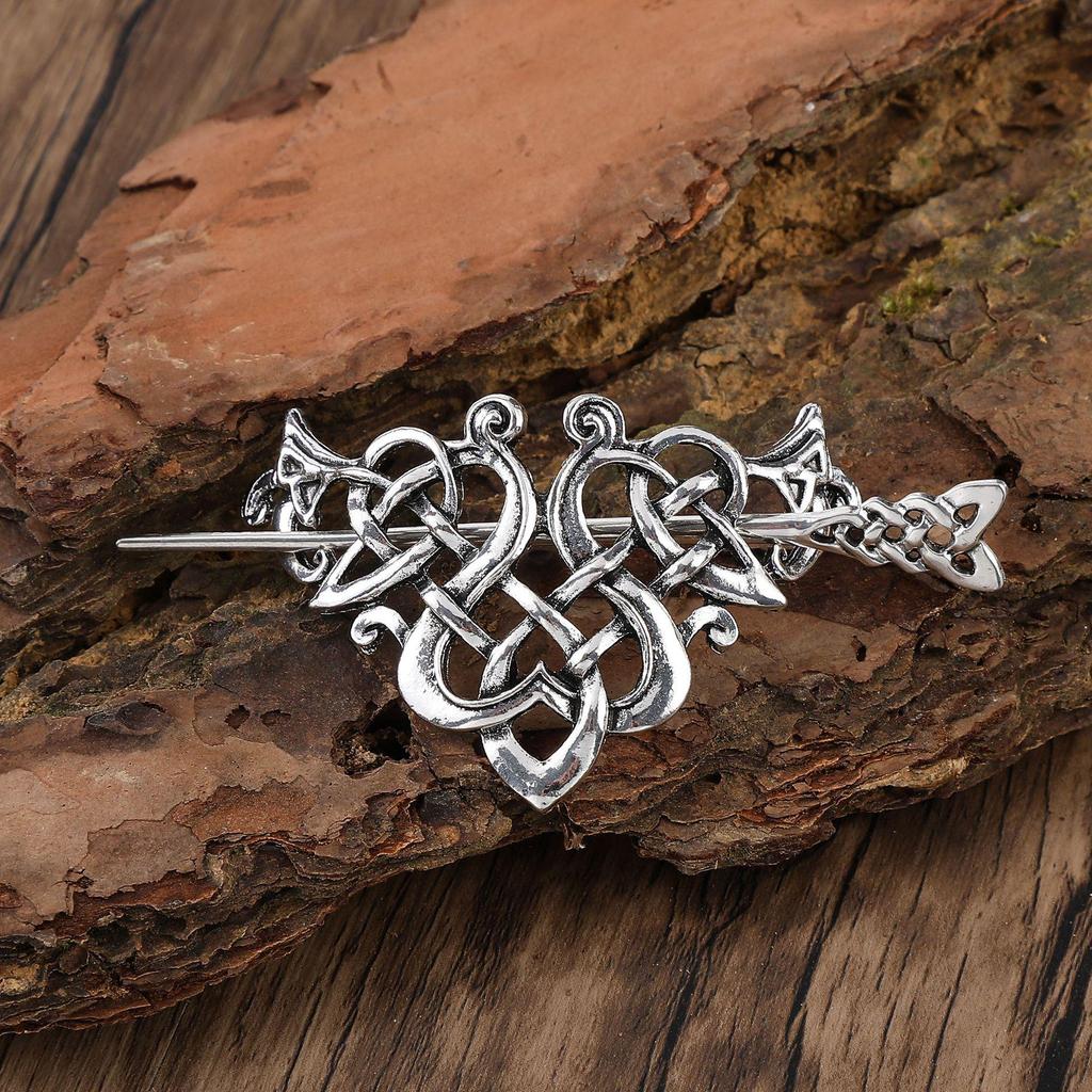 Viking Heart Hairpin, Vintage Norse Mythology Style Accessories for Women