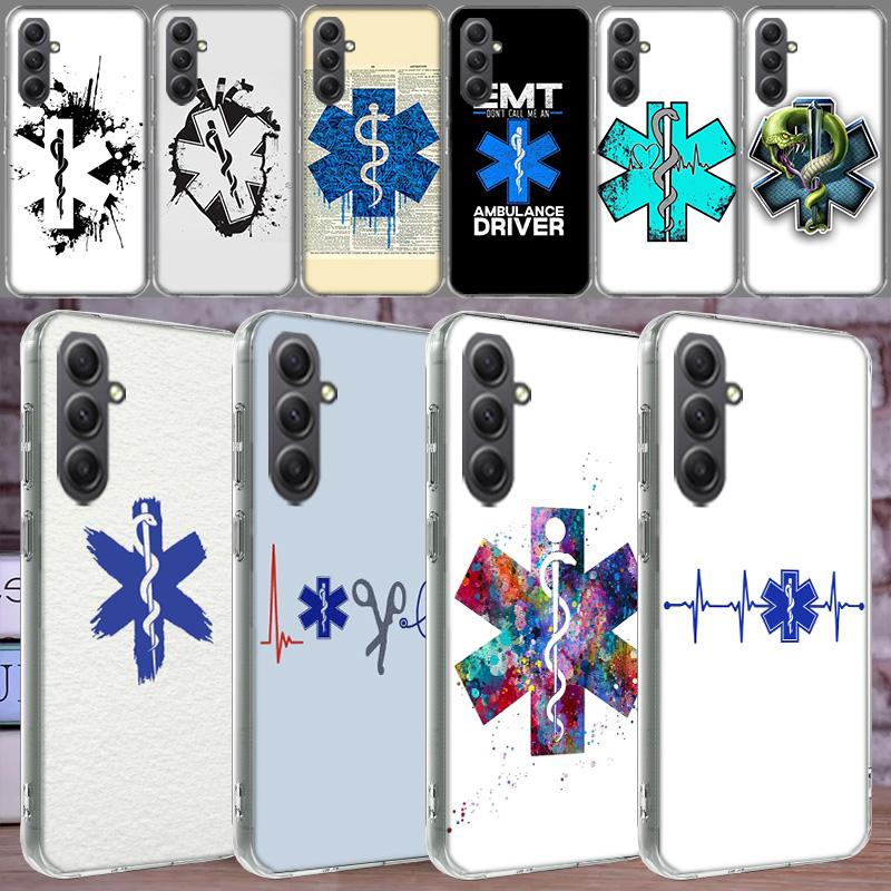 EMT EMS Medical Rescue Case For Phone Samsung Galaxy A12 A22 A32 A52 A52S A13 A23 A33 A53 A14 A24 A34 A54 5G A73 A42 A9 A8 A7 A6