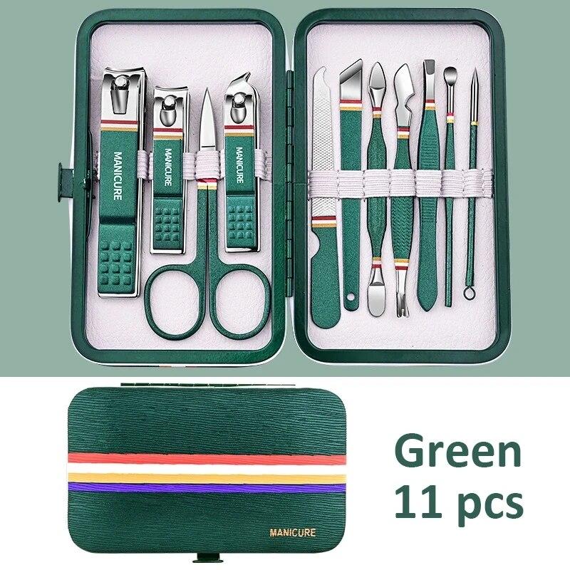 Xiaomi Ouriner 6Pcs Portable Manicure Sets Pedicure Kits Bright Black Nail Clipper Set Personal Care Tools Eyebrow Scissors
