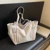 Large Capacity Monochromatic Canvas Bags for Women  Zippered Bags  Versatile Shoulder Bag Style  High Quality