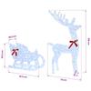 Reindeer Pull Sled Cold White 70 X 26 X 130 Cm Acrylic
