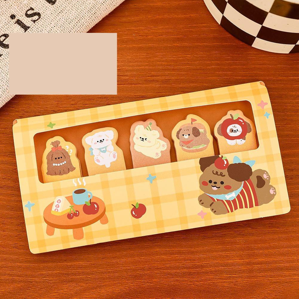 Cute Cartoon Animal Sticky Notes Set High-Aesthetic Reusable Stick Classification Labels Student Study Desk Stationery Thumb Not