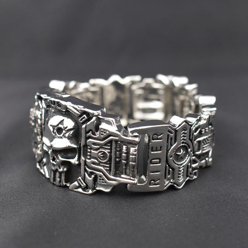 Retro Fashion Domineering Skull Bracelet for Men Punk Rock Charm Rider Bracelets US Street Motorcycle Male Gothic Jewelry Gifts