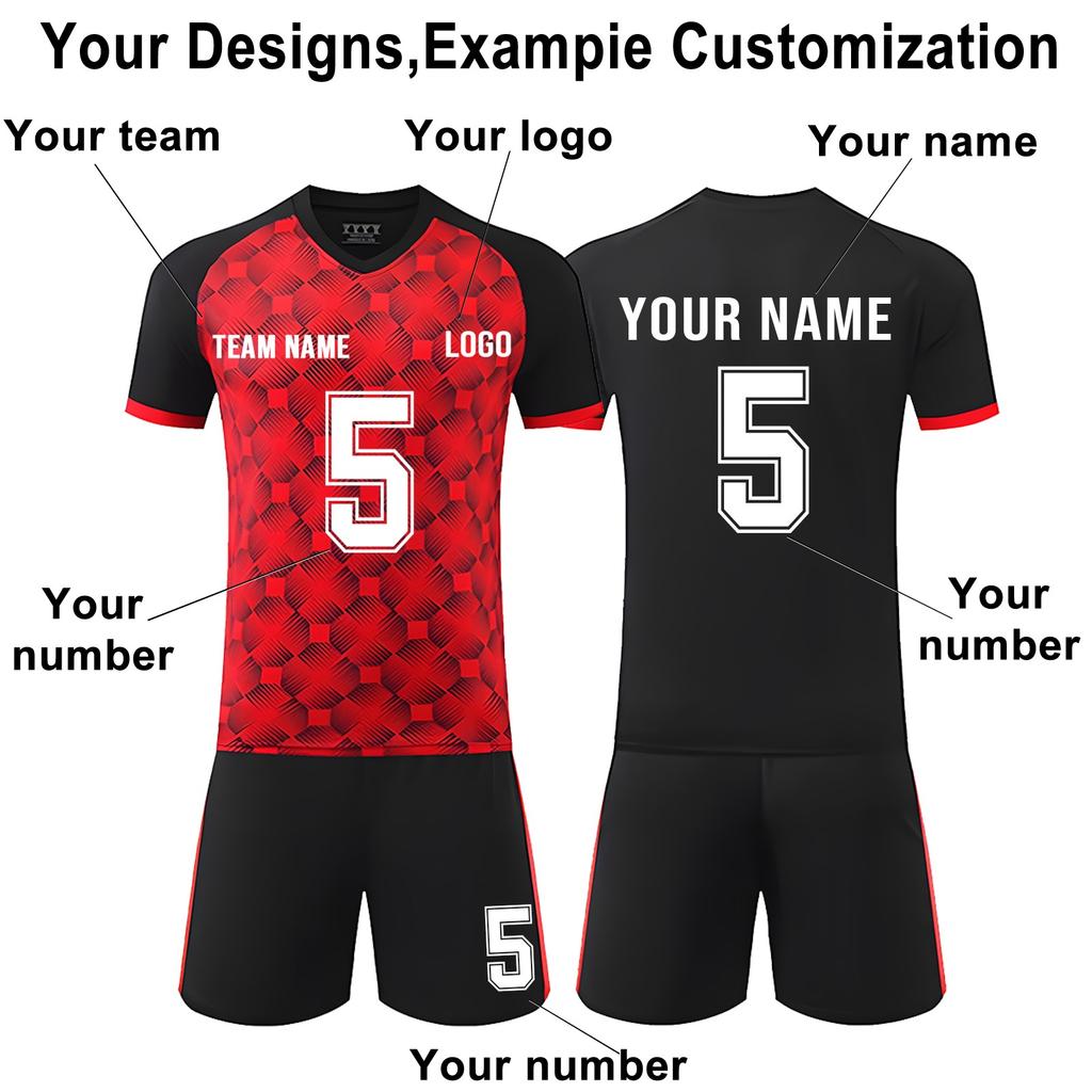 DIY Custom Adult And Children Three-piece Football Uniforms