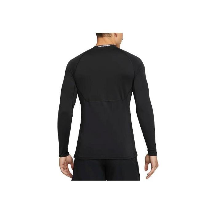 Nike Pro Dri-Fit Logo Patchwork Slim Fit Long Sleeve T-Shirt Men Tops Black DD1980-010