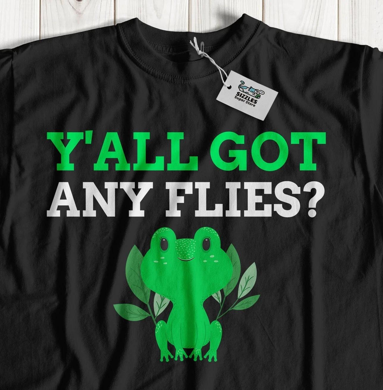 Y all Got Flies? Unisex Funny Frogs T-Shirt Batrachophile & Froggy Gifts S