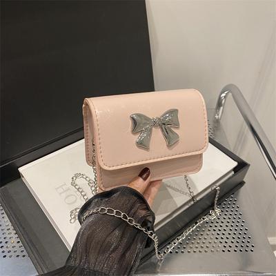 Mini bolsa pequena de alto valor feminina nicho bolsa mensageira de corrente 2025 nova versátil laço bolsa quadrada pequena