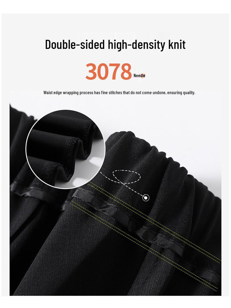 Pantaloni negri cu talie înaltă și picior larg pentru femei 2025: Subțiere, Drapat, Casual, Stil de primăvară/toamnă