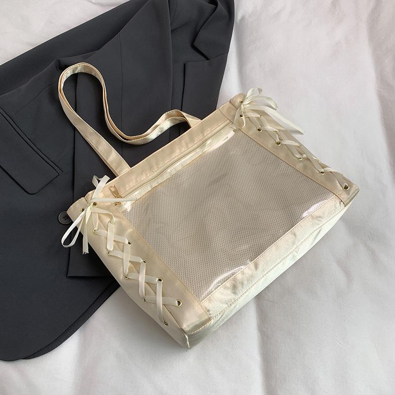2025 summer small fresh two-dimensional yuan portable small tote girl ribbon tied shoulder underarm bag casual fashion