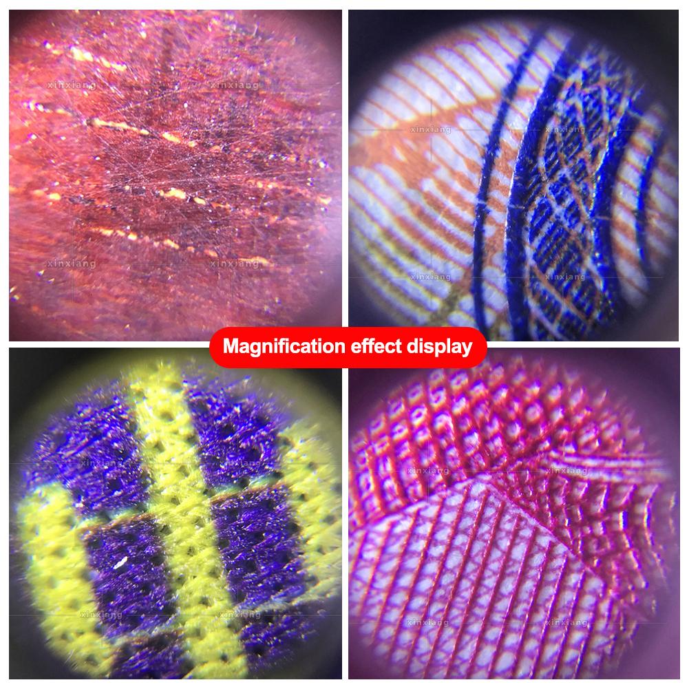 60X Mini Magnifier Pocket Microscope with LED UV Light Jewelry Magnifying Glass Jewelers Eye Loupe For Diamond Coins Currency
