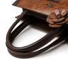 Elegant Faux Leather Tote Bag with Flower Decoration and Adjustable Shoulder Strap