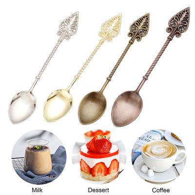 Jam Spoon Heat Resistant Hollow Out Multifunctional No Odor Comfortable Grip Dinning Vintage Flower Carving