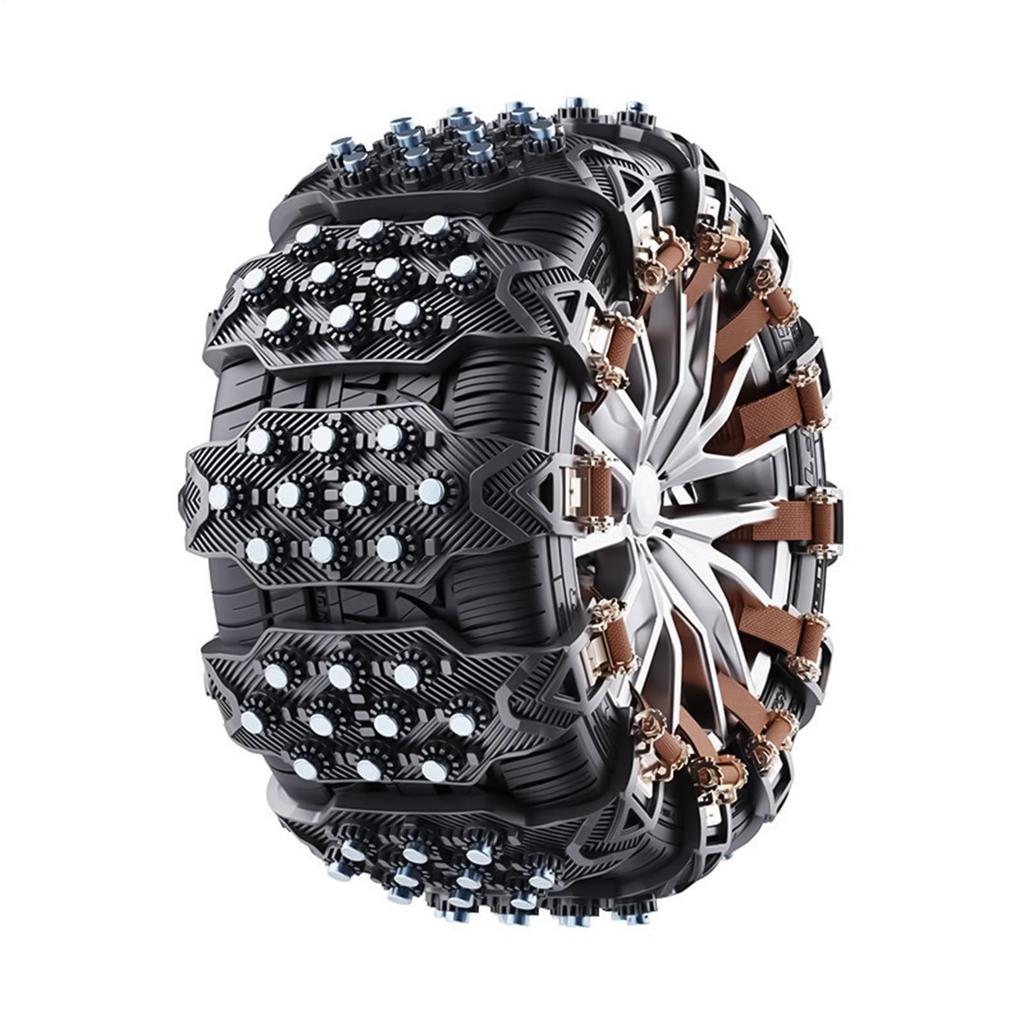 Snow Chains For Car Tires 8 Piece Auto Tyre Traction Grips Adjustable Snow Tire Chains For Suv Truck Pickup Van Sedans