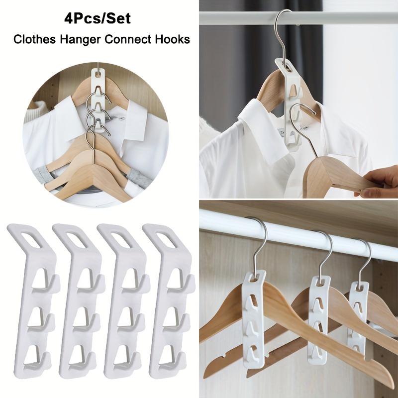 12/8PCS Clothes Hanger Connector Multi-Layer Cascading Clothes Hanger Hooks for Home Multi- Closet Storage Rack