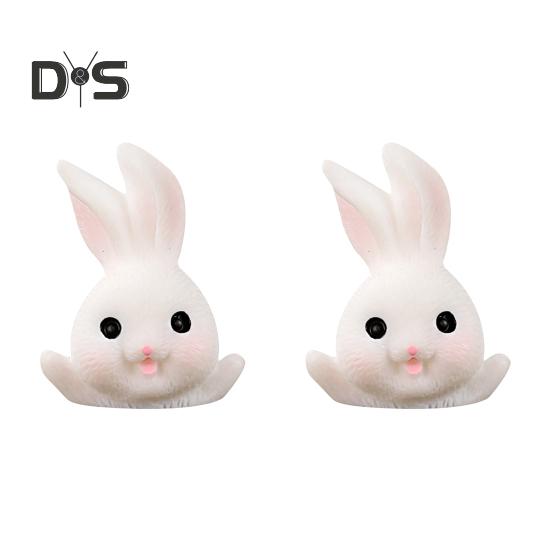 

2 шт. Довговічні новорічні прикраси ручної роботи Креативний кролик зодіаку мікро ландшафтний орнамент