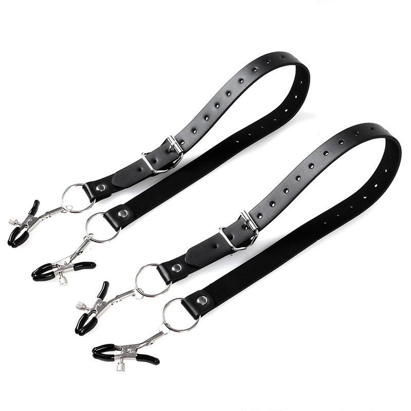 Women's Leather Thigh Strap Nipple Clamps: Multi-Purpose Adult Bondage Toys