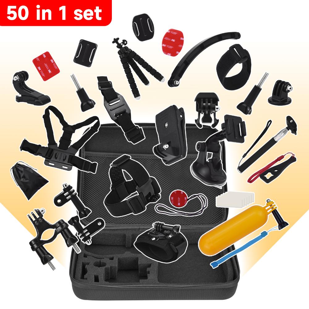PALO 50-in-1 Action Camera Accessories Kit Sports Camera Accessories Set Replacement for GoPro DJI Action XIAOMI