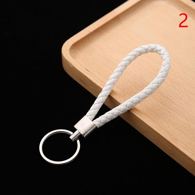 5Pcs/Pack Braided Leather Keychain Colorful Portable Keyring Organizer Leather Lanyard For Car Key Mobile Phone Strap Accessory