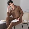 Pure Cotton Pajamas Men'S Spring And Autumn Cotton Long-Sleeved Suit Simple Large Size Can Be Worn Outside Loungewear Men