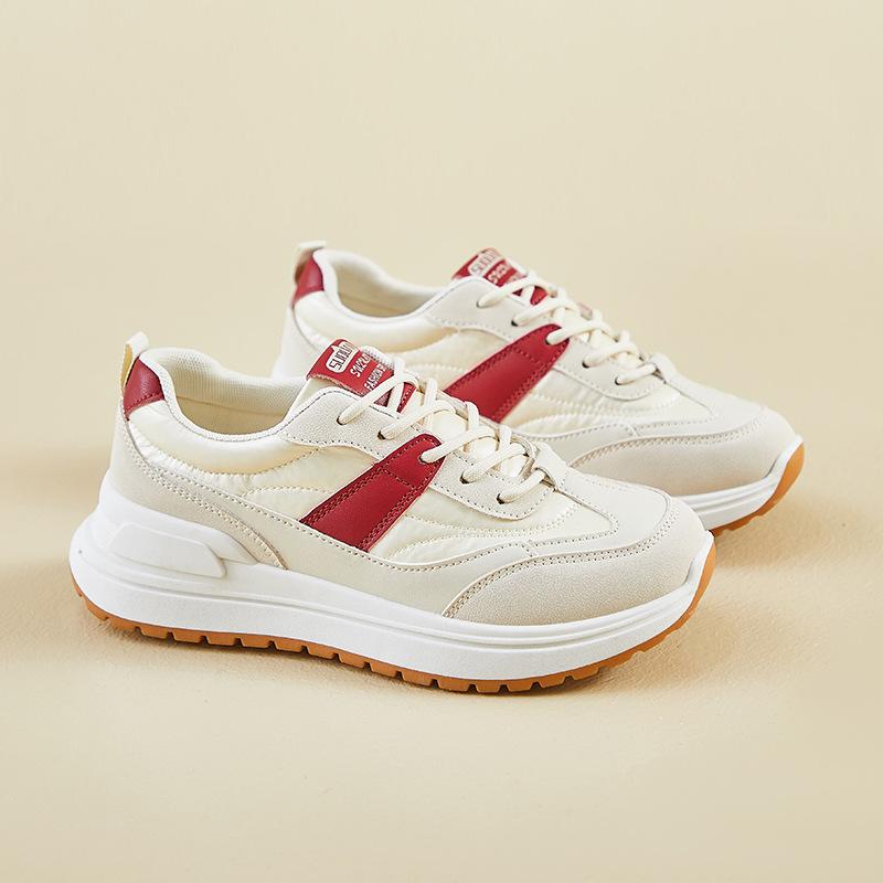 Csúszásmentes, fűzős, könnyű, kényelmes futócipő nőknek, alkalmi, vaskos platformú sétacipők Légáteresztő kültéri sport teniszcipők