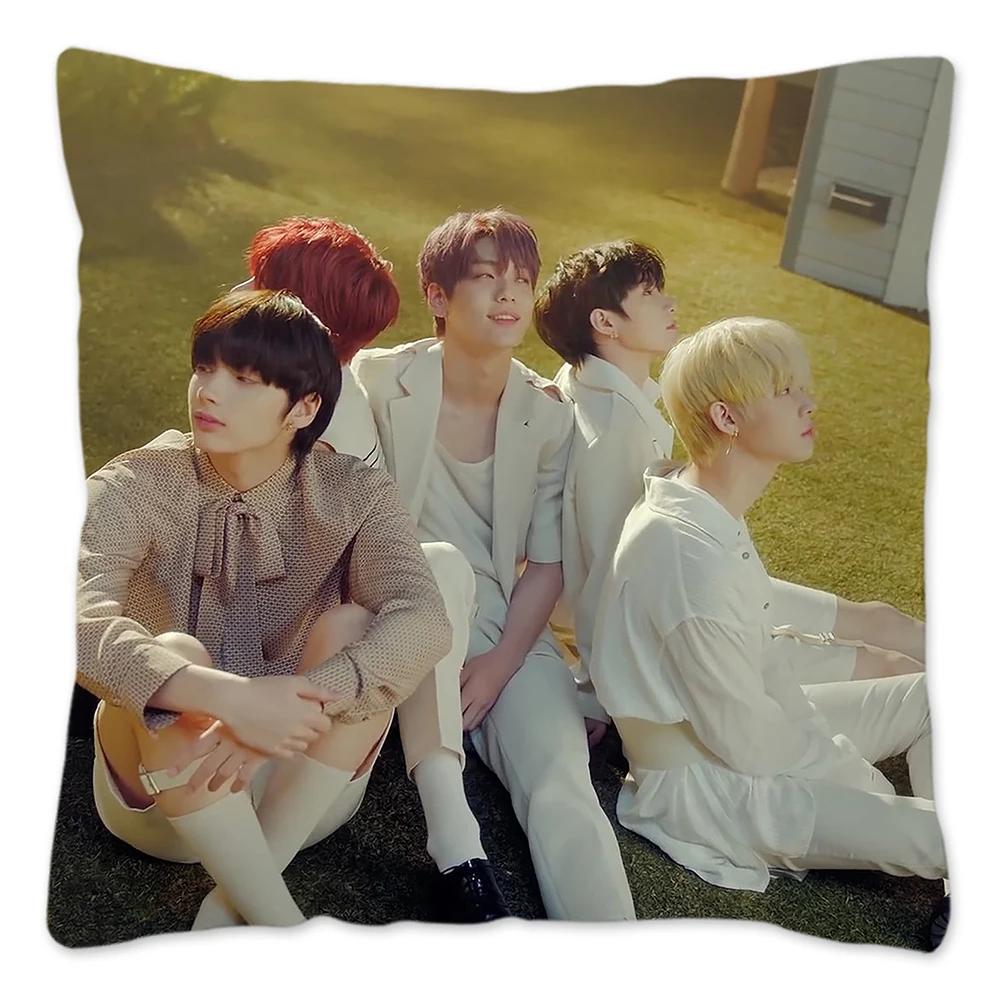Koreanischer Kpop TXT Kissenbezug, wiederverwendbarer Kissenbezug für Sofa, Wohnzimmer, Harajuku Housses De Coussin