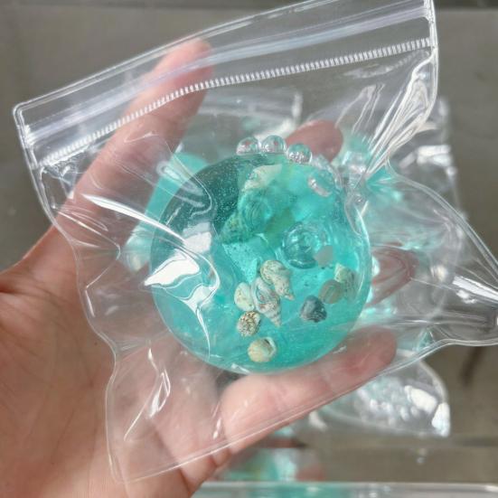 1/2Pcs Ocean Beach Stress Ball Anxiety Relief Clear Ball Squeeze Toy with Seashells Inside Office Workers Relaxation Sensory Ball