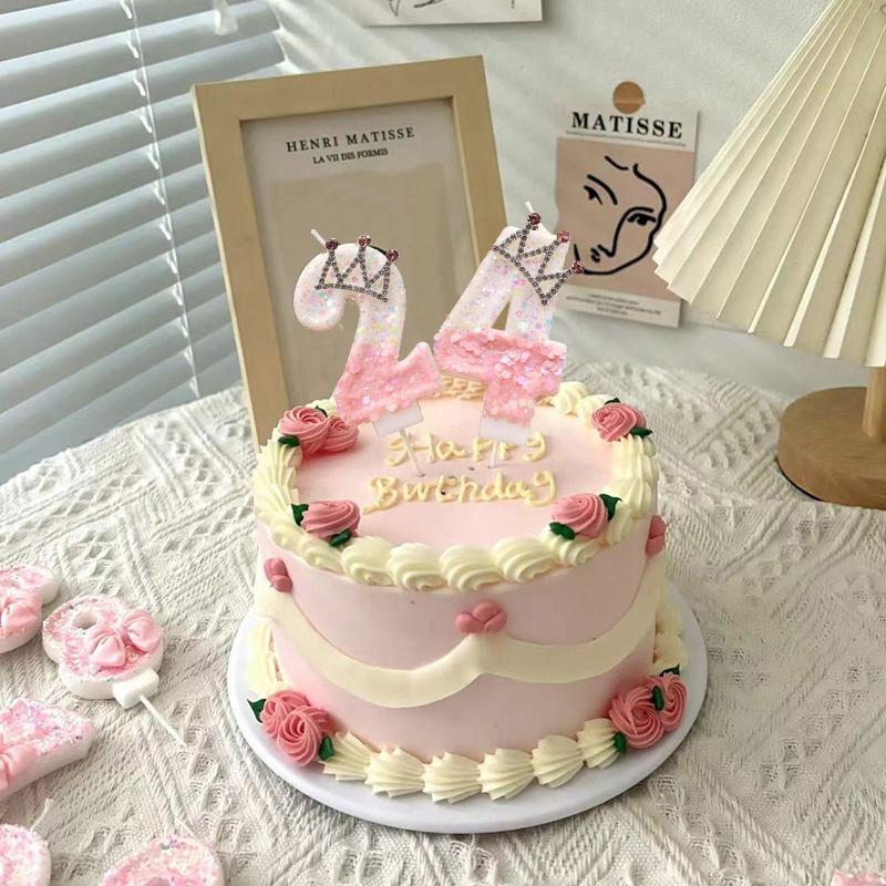 Birthday Number 0-9 Candles Crown Number Candles Happy Birthday Cake Decorated Baby Shower Insert Decor Festival Supplies