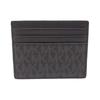 Michael Kors COOPER Logo Gun Metal-plated Hardware, Coated Canvas and Polyester and PU Card Holder, Same Style for Men and Women, Couple Model, Black