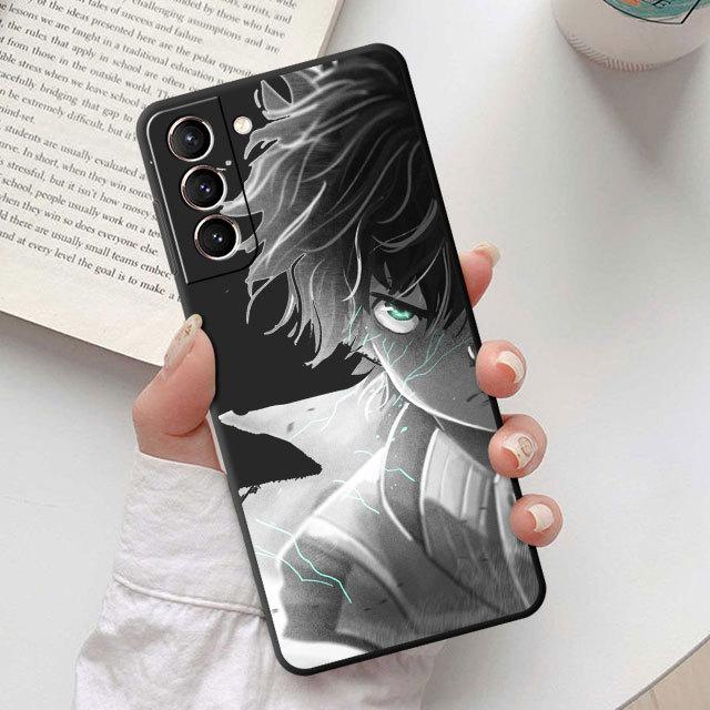 Matte Black Soft Bag Case For Samsung Galaxy S10e S10 S9 S23 Ultra 5g S8 S7 S20 Fe S21 S22 Plus S9plus My Hero Academia Cover