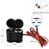 12V Motorcycle Handlebar USB Charger Waterproof Socket with Switch for Cellphones Mobile Tablets GPS