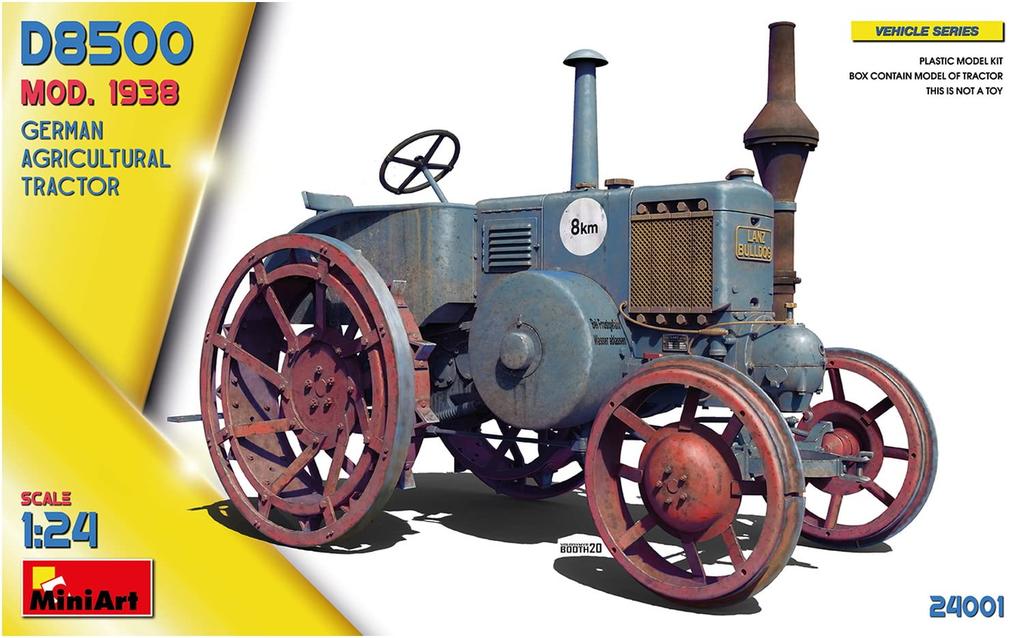 Miniart Scale German D8500 Agricultural Plastic MA24001 1/24 Traktor, 1983, Modell