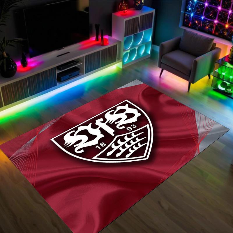 VfB Stuttgart Design Kristal Fluweel Tapijt Gezellig Niet?Antislip Bedrukt Tapijt Voor Slaapkamer Woonkamer Entree