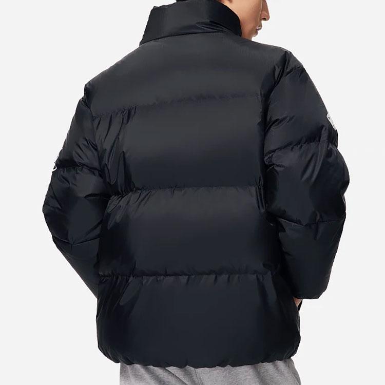 Li-Ning Side Print Zippered Down Jacket Men Outerwear Black AYMS243-1