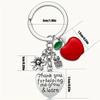 Teacher's Day Apple Laser Alloy Keychain & Bag Tag Pendant