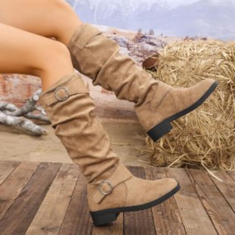 

Свободные женские ботинки, не утомляющие ноги, плиссированная текстура, тепло, высота, удобные, но не до колена, модные универсальные ботинки 36