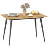 Extendable Dining Table, Expandable Table for 6-8 People, Kitchen Table with Solid Steel Legs