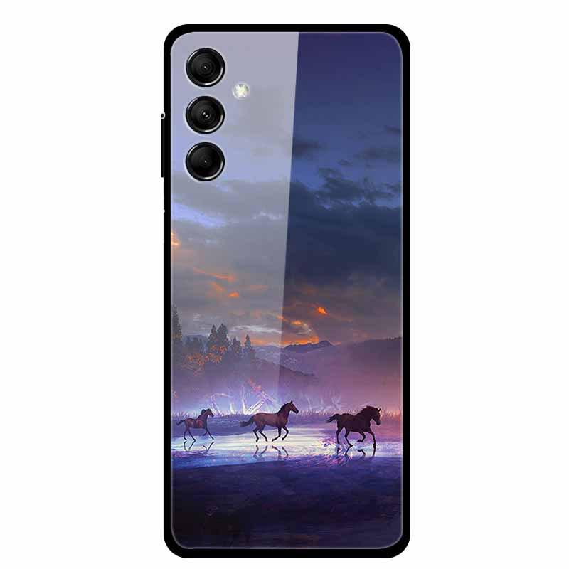 

Чехол для Samsung M14 5G с закаленным стеклом: Эстетичный дизайн пейзажей и животных Samsung M14 5G