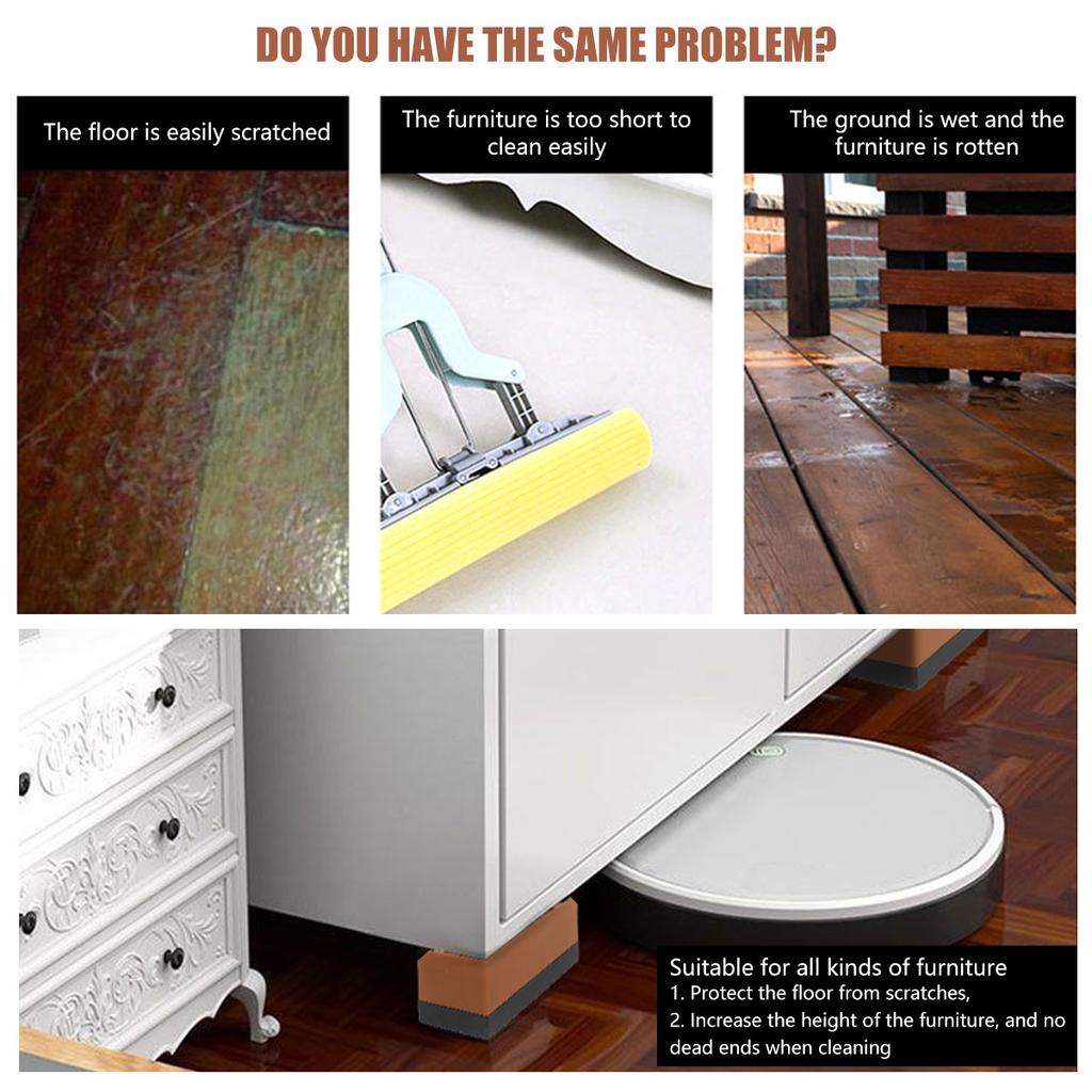 Furniture Foot Pads Adjustable Desk Lifts Leg Extenders Bed Furniture Risers Anti-slip Floor Protection for Table Chair Supports