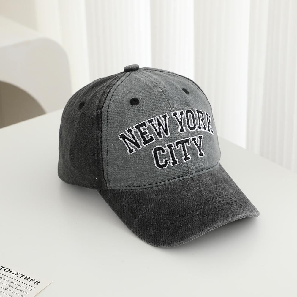 Spring And Autumn Children New York City Embroidered Hat Peaked Cap Washed Baseball Cap 3-8 Years