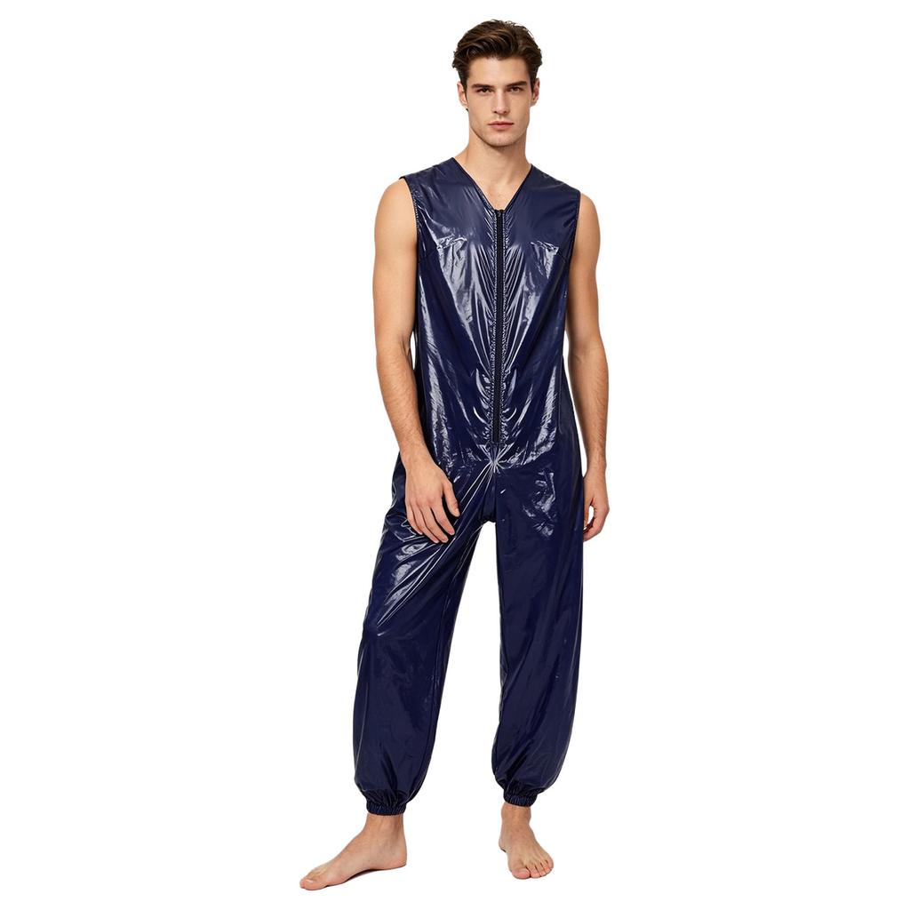 Heren Waterdichte Herbruikbare Luier Romper M-3XL Mouwloos Voorkant Rits Elastische Beenmanchetten Adaptieve Jumpsuit voor Volwassenen met Speciale Behoeften