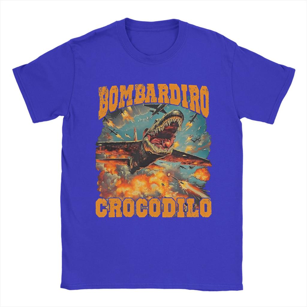 Pánské Dámské Potištěné Bombardiro Crocodilo Vtipné Brainrot Tričko Tričko Čistá Bavlna Trička Oblečení