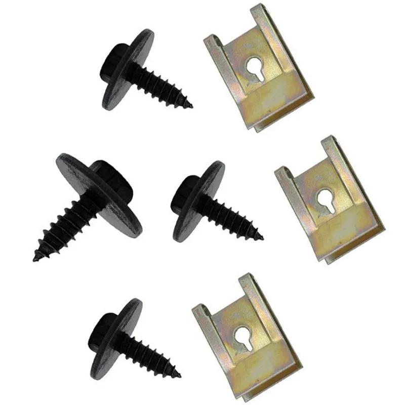 40 Pack Metal U Clips for Car Modification Screw Base Fasteners Fender Bumper Protection Trim Installation