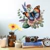 Pegatinas de Pared de Flores Mariposa Decoración de Puerta de Baño de Inodoro Mural Decoración del Hogar Papel Pintado Autoadhesivo